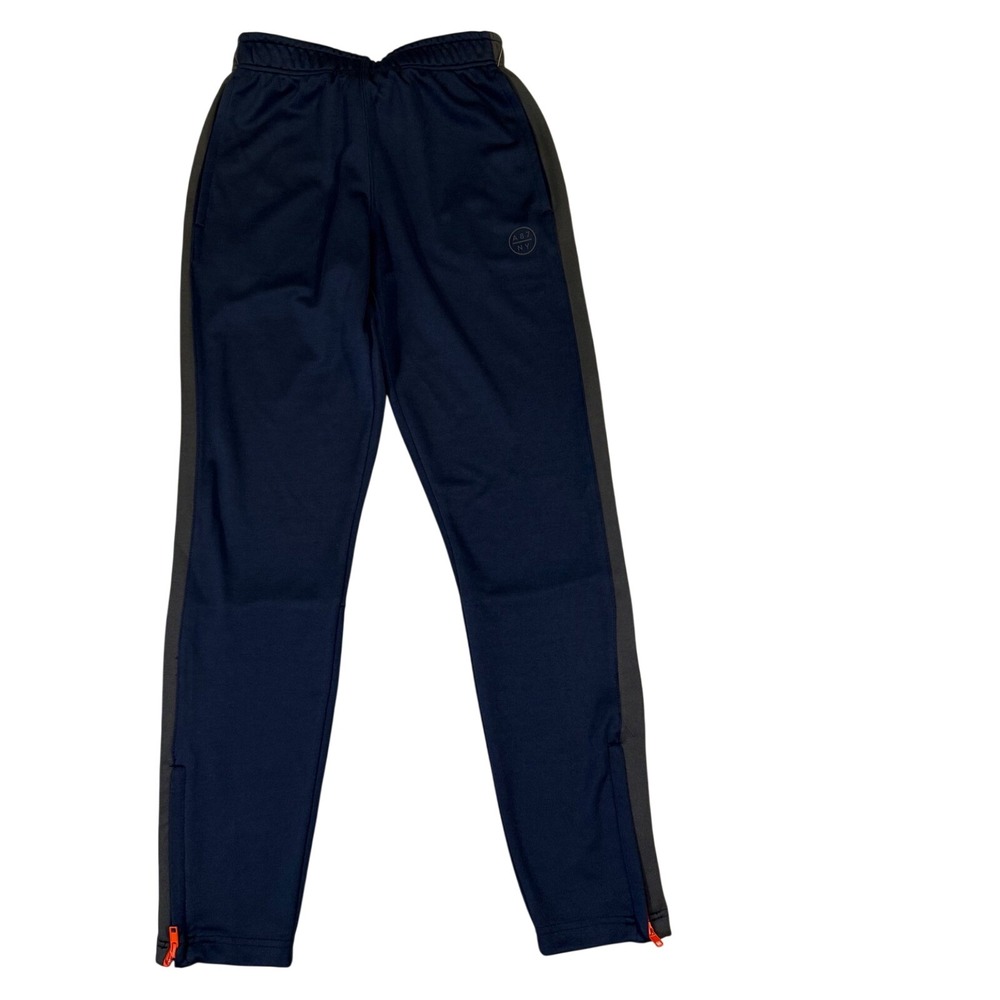 Aeropostale Mens Slim Taper Athletic Track Pants Navy Blue Size S Zip Ankles